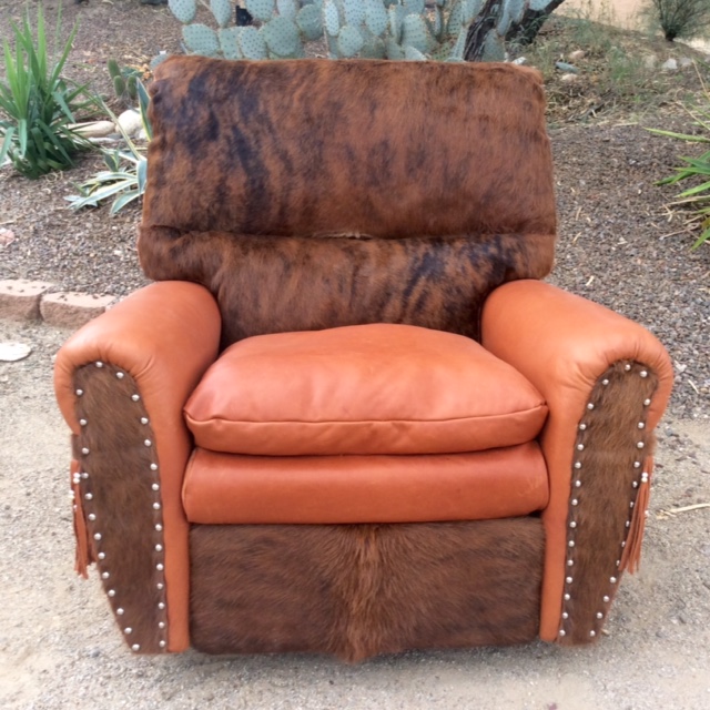 recliner with cowhide and leather